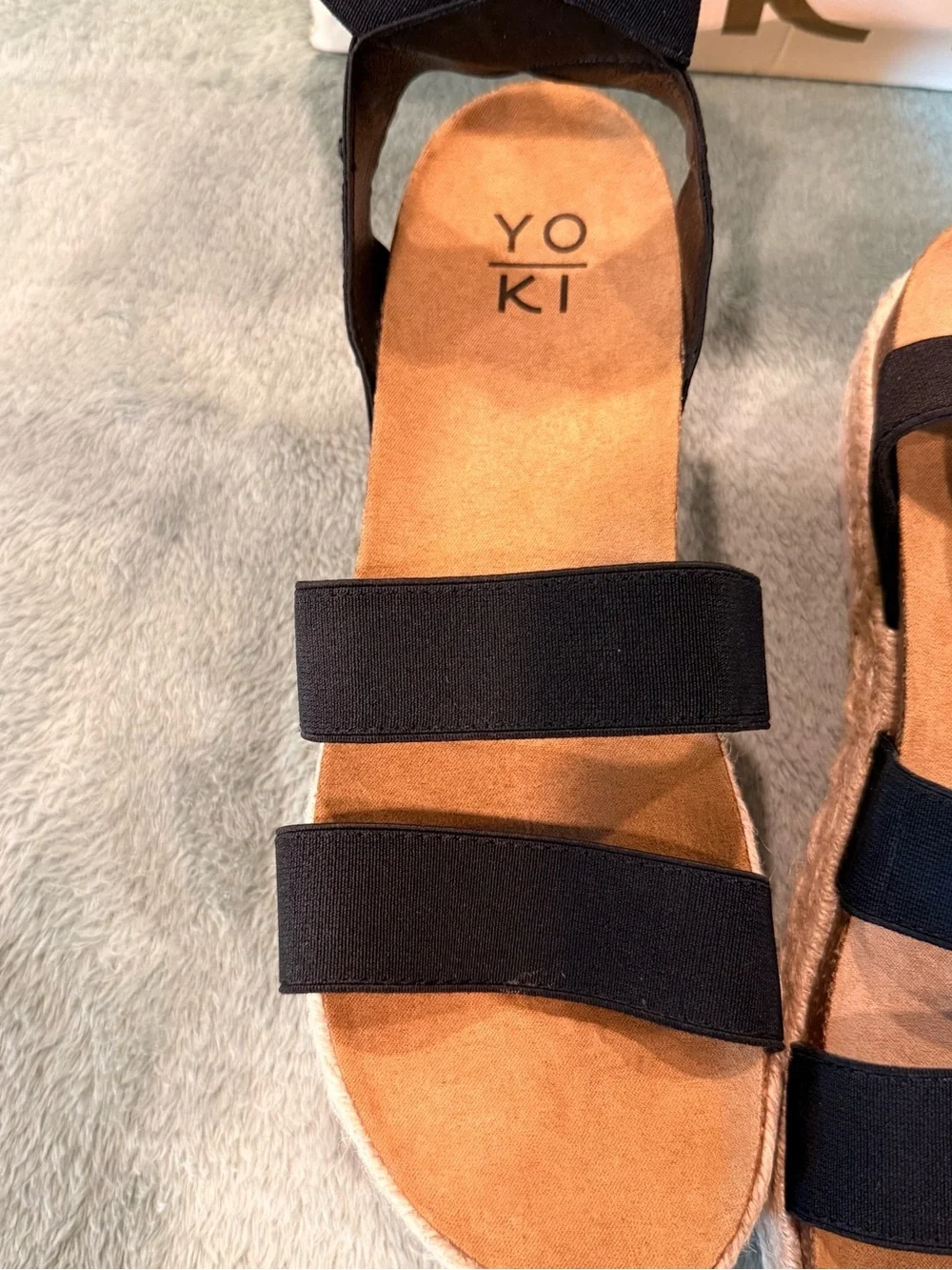 Yoki Chiara-10 Black Espadrille Platform Sandals Women’s Size 7.5